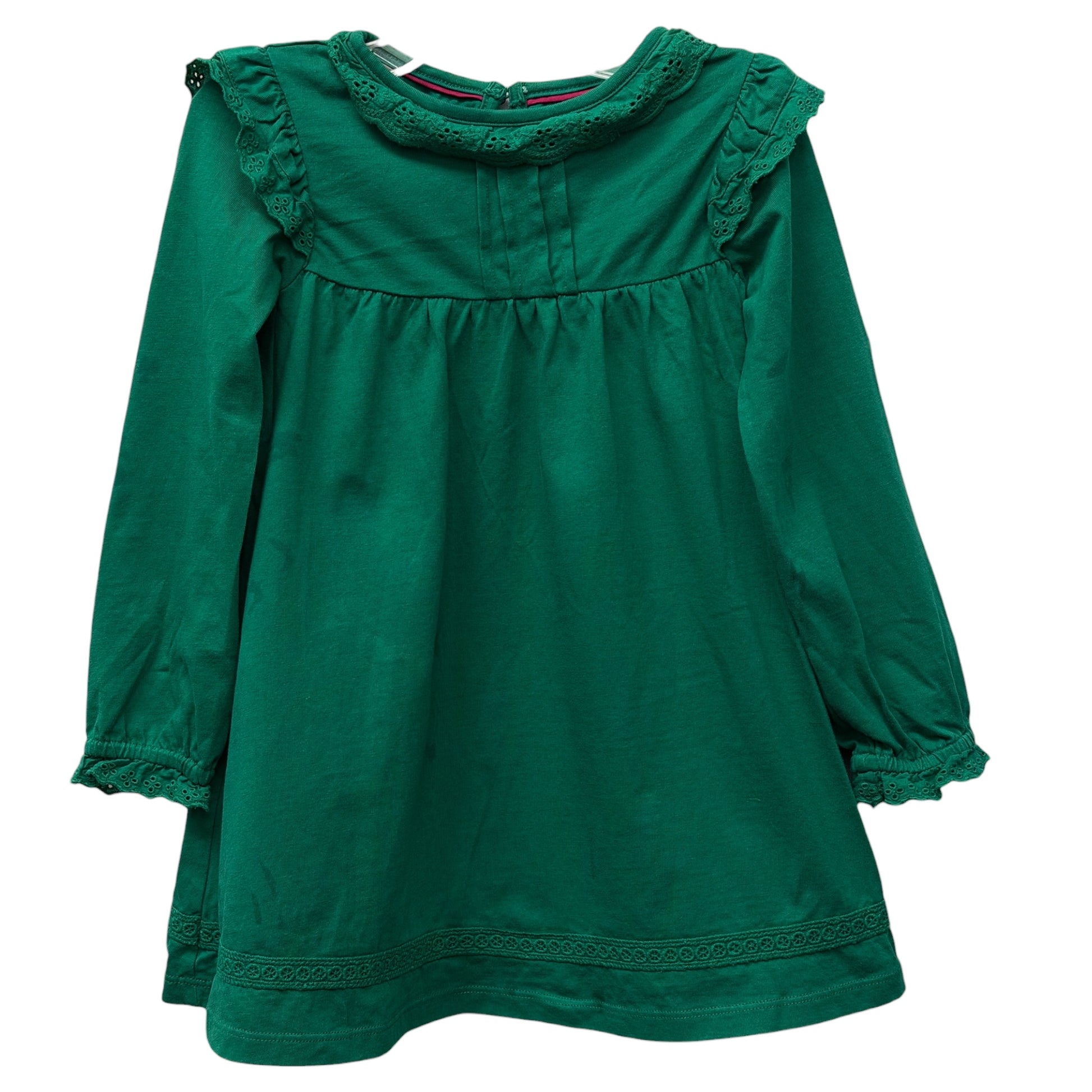 mini boden green dress Mini Boden Girls 9-10 Green Gold Polka Dot Long Sleeve Dress